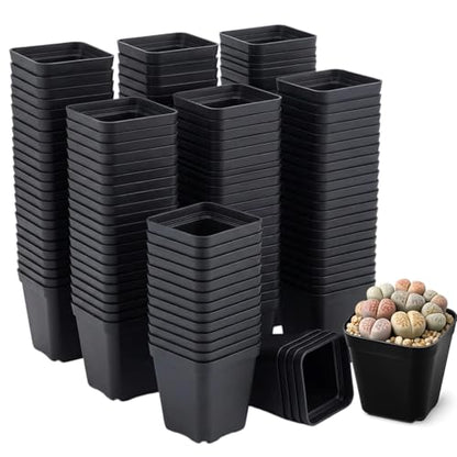 200 Packs Square Nursery Pots for Plants 2.8 Inch Seedling Pots - size: 2.8 Inch