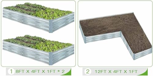 Galvanized Raised Garden Bed 8x4x1ft 2-Pack Value Set - size: 8x4x1ft (2 pack)
