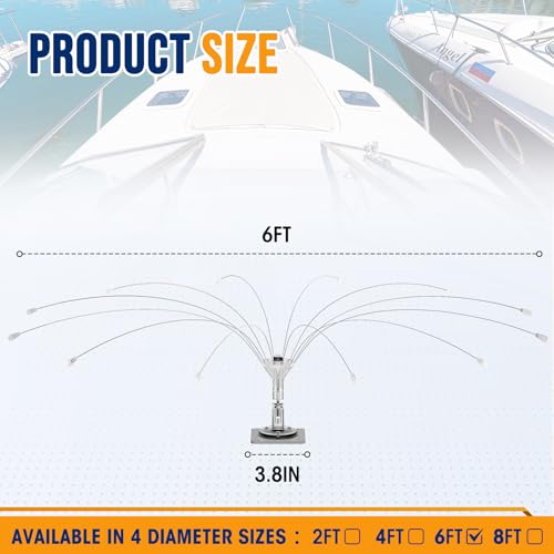 Buzzlett 6 Ft Bird Deterrent for Boats with PVC Base - size: 6 Feet
