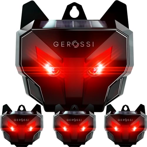 Solar Predator Lights for Chicken Coop 4 Pack, Coyote Deterrent for Yard