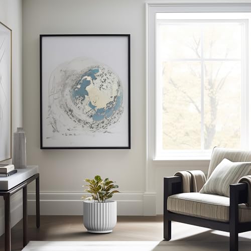 Kante Accent Round Pedestal White Concrete Planter 14" Dia, Outdoor - color: White, size: 14"w x 11.8"h