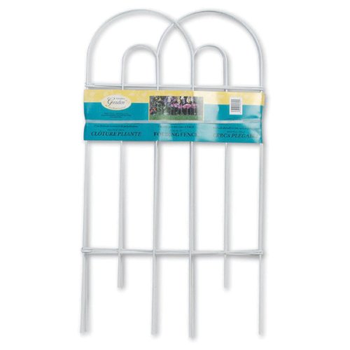 Panacea 89300 Arch Folding Border Fence, White - color: White