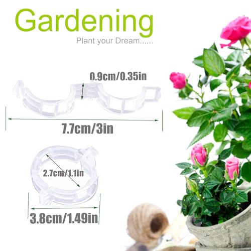 150pcs Plant Support Clips - Tomato Clips for String Trellis, Grape Vine Clips for Garden Netting Climbing Plants, Secured Plastic Plant Clip for Fixing Stem and Vine