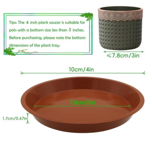 30 Pcs 4 Inch Plant Saucers for Less 3 Inch Pot Indoors Outdoors Plant Trays for Pots Planter Saucer Plastic Plant Drip Tray Flower Planter Water Tray for Potted Plants (Terracotta, 4 Inch) - color: Terracotta