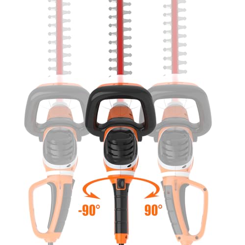 GARCARE Electric Hedge Trimmer Corded 4.8Amp 24inch Dual-Action Laser Blade - color: GHT08