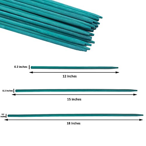 GAGINANG Green Bamboo Plant Stakes, 25 Pcs 18 Inches Floral Support Sticks - size: 18 inch Pack of 25