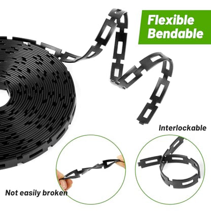 29 Ft Plastic Chain Lock Tree Tie, 1/2" Wide Adjustable Tree Support Straps for Staking Flexible Reusable Cable Plant Tree Ties for Leaning Tree Garden Accessories - size: 29 FT