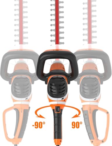 GARCARE 24-Inch Electric Hedge Trimmer Corded 4.8A 180° Rotating Handle