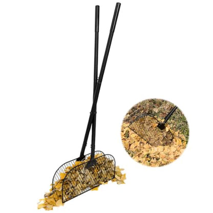 Leaf Grabber Rake with Long Handle, No Bending Leaf Picker Upper for Garden