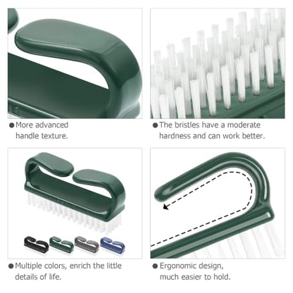 Larbois Handle Grip Nail Brush, Hand Fingernail Brush Cleaner Scrubbing Kit Pedicure for Toes and Nails Men Women - color: Color-8