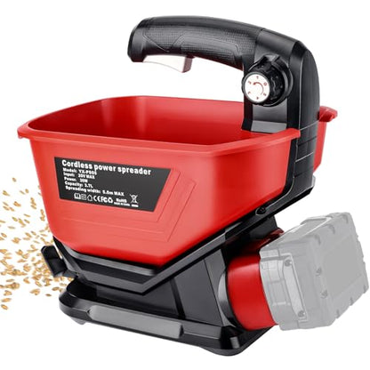 Salt Spreader Compatible with Milwaukee 18V Lithium Battery, Seed Spreader Handheld Fertilizer Spreader Power Spreader Available Year-Round, Grass Seeds, Rock Salt (Battery not Included)
