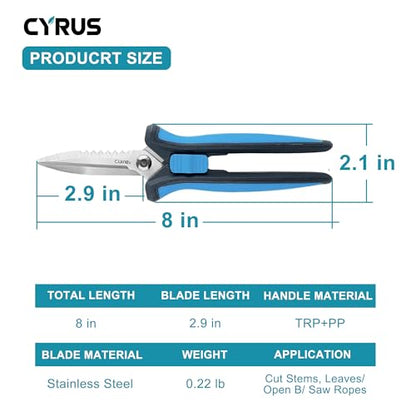 8 Inch Serrated Straight Pruning Snips Carbon Steel Floral Scissors Cutters - style: Pruning Snip 2