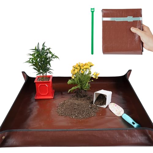 39.5" x 39.5" Extra Large Potting Mat for Indoor Plants Transplanting and Dirt Control Gardening Gifts for Plant Lovers - color: 1 Pc Brown, size: Extra Large 39.5" X 39.5"