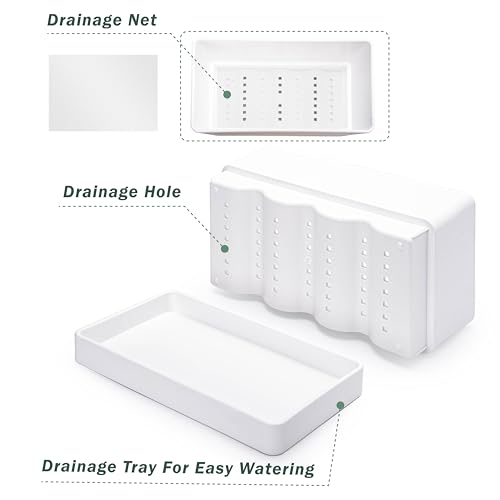 D'vine Dev Rectangular Planter, 12 x 6.5 in, White, 76-P-A-1 - color: White