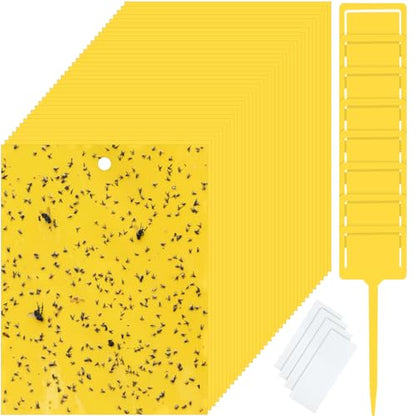 Qualirey 400 Pcs 6 x 8 in Yellow Sticky Traps for Gnats Plant Insect Trap - color: Yellow