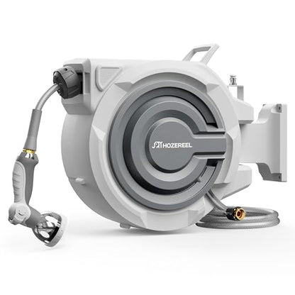 1/2" x 110FT Retractable Garden Wall Mounted Hose Reel - size: 1/2" 110 FT Hose & Reel