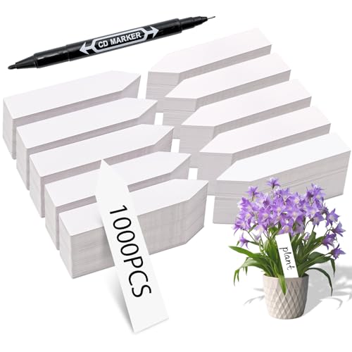 Plant Markers Garden Labels Plastic Plant Labels Name Tags - color: White-1000