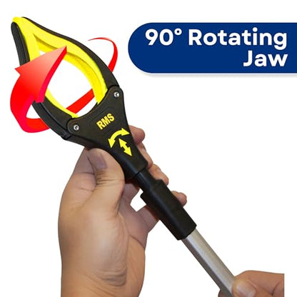 RMS 2-Pack 32 Inch Extra Long Grabber Reacher with Rotating Jaw (Yellow) - color: Yellow