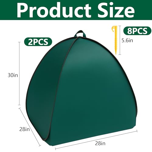 2 Pcs Pop Up Shrub Covers Frost Protection Tent, 30" x 28" x 28" Winter Plant Cover Freeze Protection, Warm Garden Plant Protector Tent for Protecting Outdoor Shrub Fruit Potted Plants from Snow & Ice - color: 28 x 28 x 30 inch