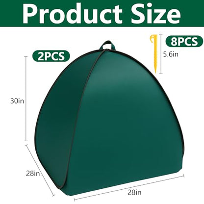 2 Pcs Pop Up Shrub Covers Frost Protection Tent, 30" x 28" x 28" Winter Plant Cover Freeze Protection, Warm Garden Plant Protector Tent for Protecting Outdoor Shrub Fruit Potted Plants from Snow & Ice - color: 28 x 28 x 30 inch