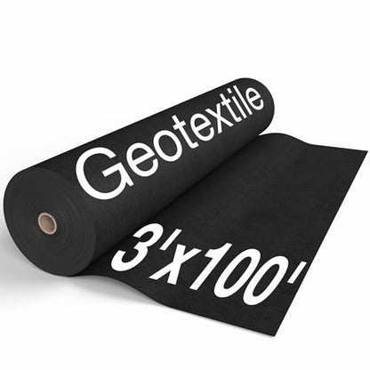 Non Woven Geotextile Fabric, 3ft x 100ft 4oz BE&ST for Landscape Projects, French Drains, Retaining Walls, Underlayment, Drainage, PROF Industrial Fabric, Tensile strength - 450 N; Load limit - 1500 N - size: 3'x100'
