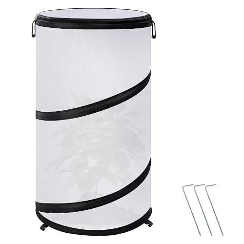 20 x 12 Inch Pop Up Winter Frost Plant Cover, Round Garden Plants Freeze Protection Tent, Foldable Warm Plant Protector Enclosure for Snow Frost Protection Indoor & Outdoor - color: White-1pc