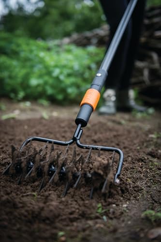 Fiskars Star Tiller, Tool Head, Width: 17 cm, Steel, Black/Orange, QuikFit, 1000689 - style: Spiker