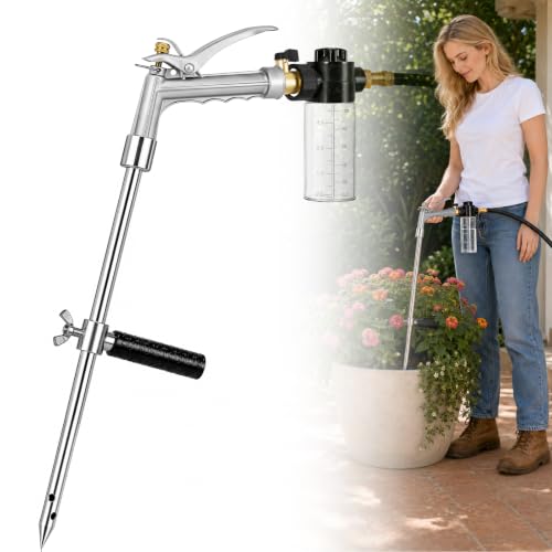 Deep Root Watering Tool for Trees with Trigger Handle & Fertilizer Bottle