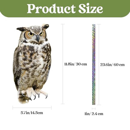 5PCS Flat Plastic Owl to Scare Pigeon for Patio, Fake Owl - color: Grey 5pcs