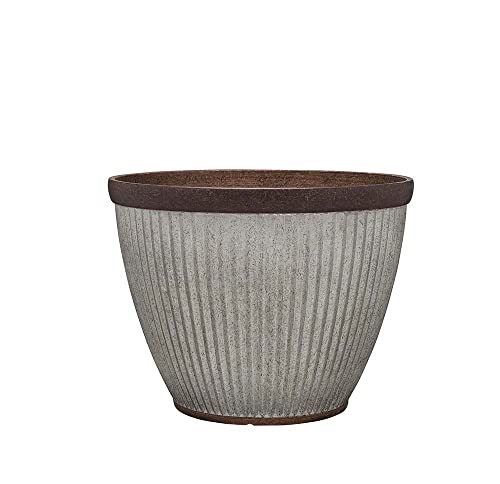Southern Patio 10" Westlake Indoor/Outdoor Pleated Planter with Galvanized Finish, 5.71 qt. Capacity, Silver