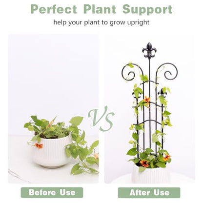 Small Metal Trellis for Potted Plants, 23.6" Sturdy Plant Support - size: 24"H