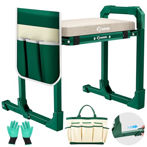 Saker Garden Kneeler and Seat Foldable Gardening Stool with Extendable Legs - size: Luxury version