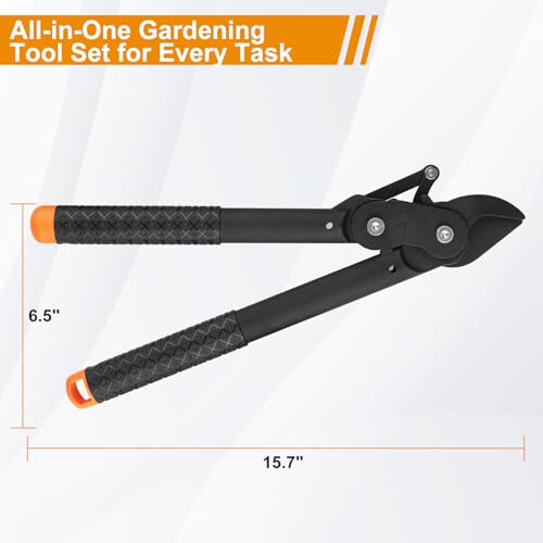 3 Piece Garden Tool Set, Lopper, 360° Grass Shears & Retractable Saw - style: Modern