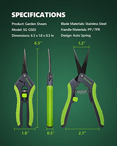 6.5" Pruning Shears for Gardening, Sharp Plant Trimming Scissors - size: 6.5 Inch Curved