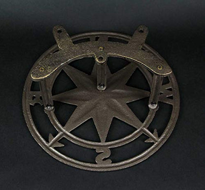 Zeckos Garden Hose Holder Compass Rose 12 Inch Cast Iron Bronze - color: Compass Rose - Bronze