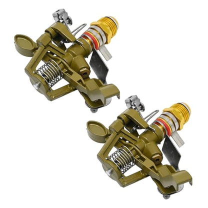 1/2 Inch Brass Impact Sprinkler with Nozzles Adjustable 0-360 Degree Coverage Pattern Heavy Duty Lawn Sprinkler Head for Yard Lawn Grass Patio Garden Irrigation (2Pcs) - size: 2Pcs