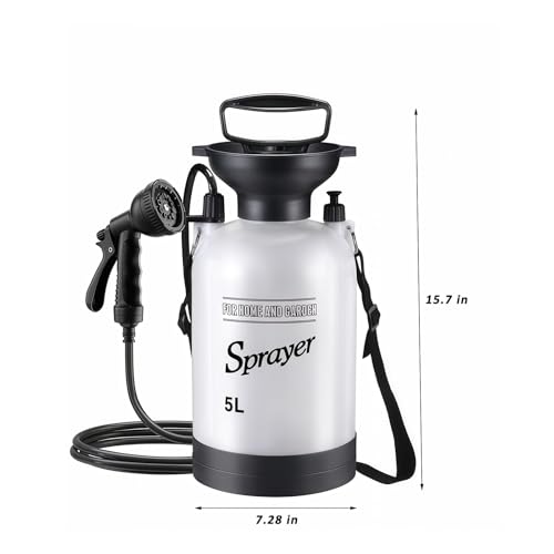 5L Hand Press Portable Shower, 10 Spray Modes with Removable Hose & Shower Head, No Electric Needed – Ideal for Camping Hiking Travel Beach Garden Pet Shower - color: Insulation sleeve 5L