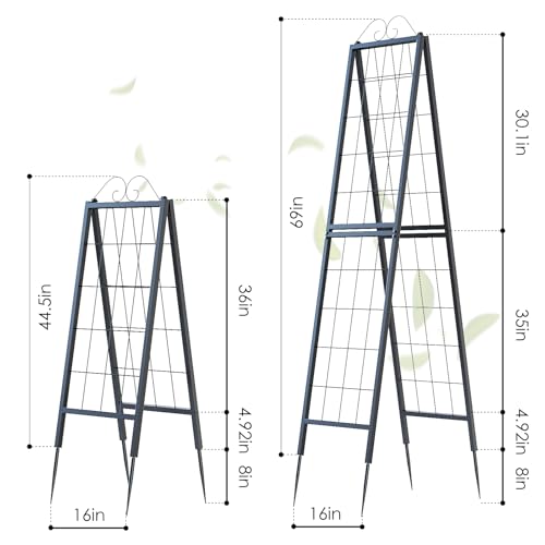 Zhongma Metal Garden A-Frame Trellises Heavy Duty Plant Support 77" H - size: 16"x 77"H A-Frame