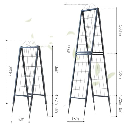 Zhongma Metal Garden A-Frame Trellises Heavy Duty Plant Support 77" H - size: 16"x 77"H A-Frame