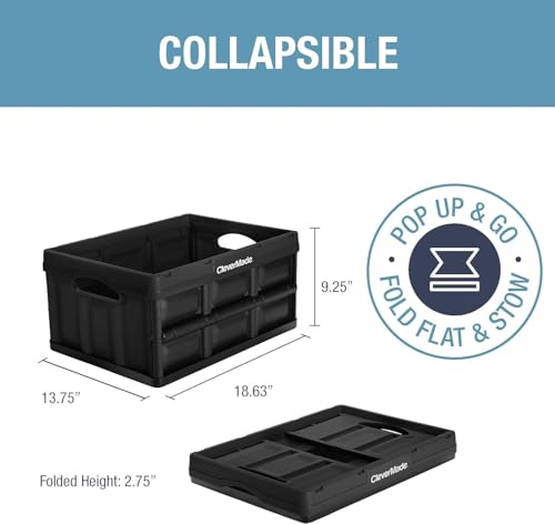 CleverMade Collapsible Storage Bins, 32L 3 Pack, 66 lb Stackable, Ocean - color: Ocean, size: 32l - 3 Pack