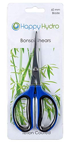 Happy Hydro Trimming Scissors - Straight Tip - 60mm Teflon Blades - Ergonomic Comfort Grip Handles
