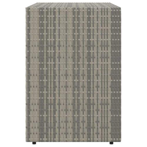 vidaXL Garden Storage Cabinet Gray 39.4"x21.9"x31.5" Poly Rattan - color: Gray