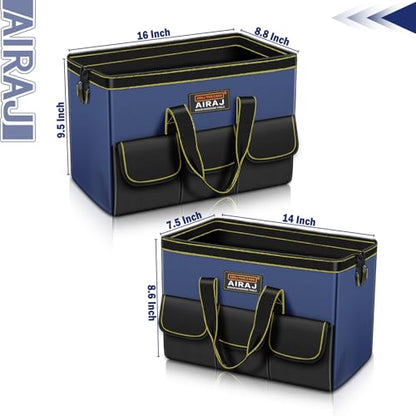 AIRAJ Tool Bag 2-Pack Set, 14" & 16" Wide Mouth Tool Bags for Men and Women - size: 14"+16"