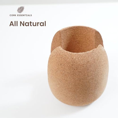 Natural Cork Oval Propagation Planter with Glass Vase