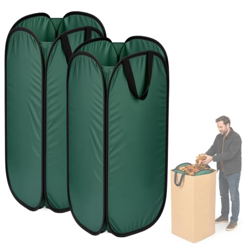 2-Pack Pop-Up Leaf Bag Holders for 30-Gallon Paper Lawn and Leaf Bags