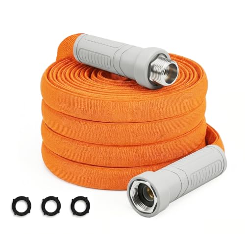 Garden Hose 100ft with Upgraded Hard Grip,Ultra-Light&Flexible Water Hose,Durable All-Weather,Made of TPU,Drinking Water Safe,Easy to Store&Coil,Kink-Free,Ideal for Camping,Car Wash,Yard,Garden,Orange - color: Orange, size: 100FT-TPU