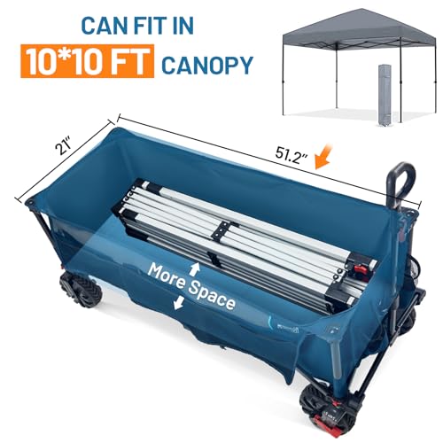 Timber Ridge 51.2" Extended Collapsible Wagon, 400L, Blue - color: Blue, size: 400L