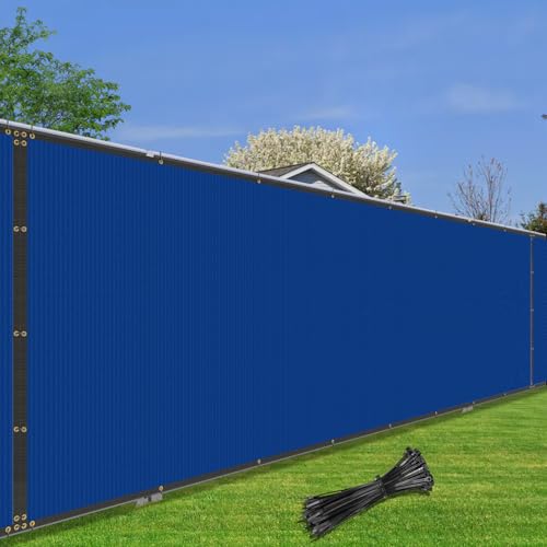 COARBOR 5' x 12' Fence Privacy Screen Heavy Duty Windscreen Fencing Mesh Shade Net Cover for Outdoor Wall Backyard Patio Deck and Porch, Blue - color: Blue, size: 0 5' x 12'