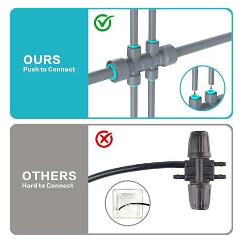 (10pcs) 6-Way12mm to 6mm Connector, Rain Seer Drip Irrigation Kit Accessories, fit to OD 12mm PE Quick-Connected tubing, DIY Watering System for Pation, Garden, Raised Bed. - color: 6-Way12mm to 6mm Connector