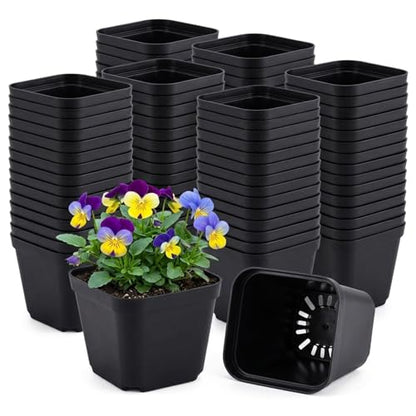 150 Packs Square Nursery Pots for Plants 4 Inch Seedling Pots - size: 4 Inch
